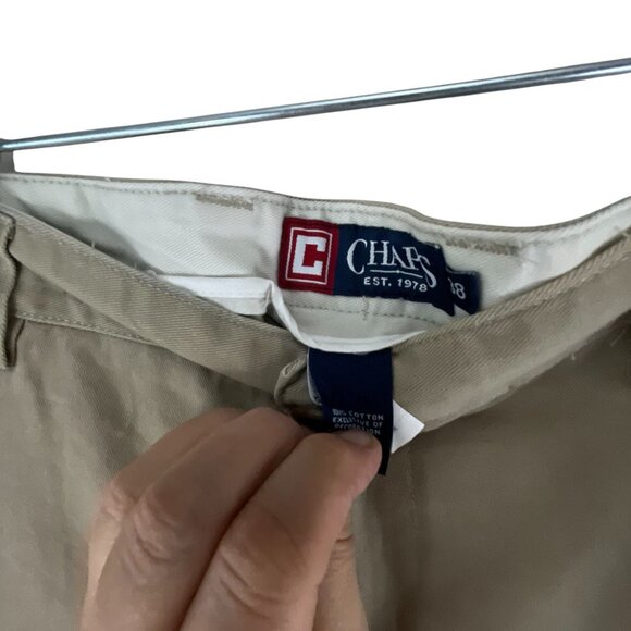 Chaps Mens Khaki Chino Shorts Size 38 100% Cotton Casual Summer Nautical - Picture 4 of 6